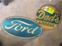 SMALL METAL FORD SIGN 10.5X20.5 INCHES AND DADS GA