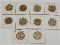 10- $1 US Presidentual Coins
