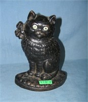 Cast iron seated cat door stop circa 1930s