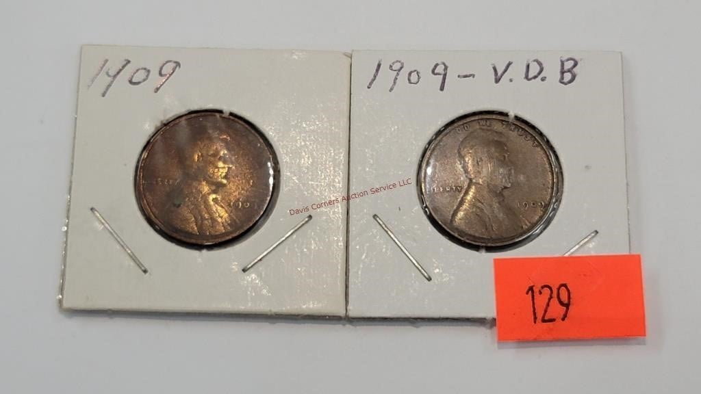 2- 1909 VBD Wheat Pennies