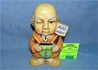 Mad Money ceramic savings bank circa 1950s to 1960