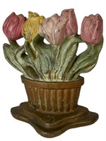 Vintage Cast Iron Floral Door Stop