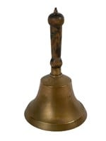 Vintage Wood Handled Brass School Bell