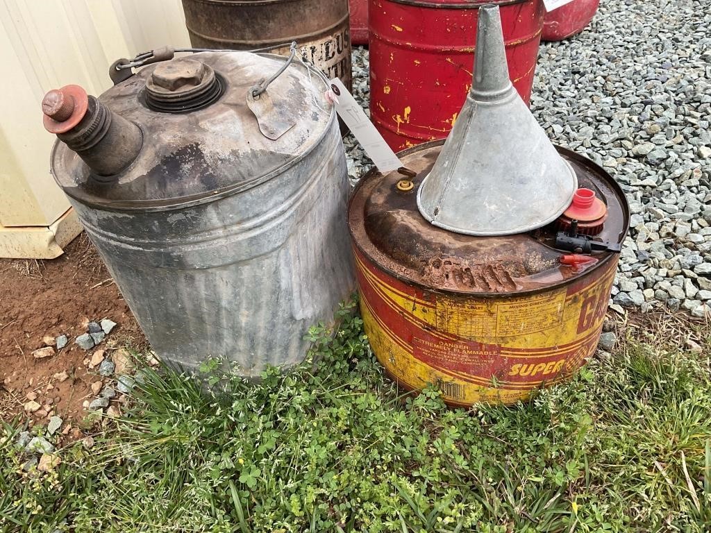 PAIR OF METAL GAS CANS