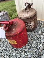 PAIR OF 5 GALLON METAL GAS CANS