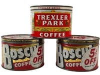 Trexler Park & 2 Boscul Coffee Tins