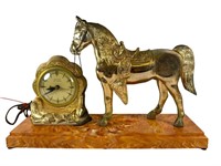 United Self Starting Horse Mantle / TV Clock