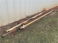 GROUP OF 4 3 INCH METAL PIPES 14 FEET LONG