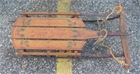 Antique stencil decorated Fire Fly sled