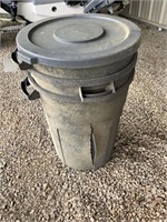 GROUP OF PLASTIC TRASH CANS