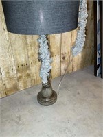 TABLE LAMP WITH BLACK SHADE 31 IN TALL