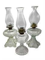 3 Pretty Vintage Oil / Kerosene Lamps