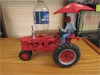 farmall H toy tractor w/man & cover, no box