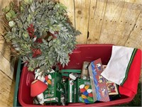 2 BOXES OF CHRISTMAS ITEMS INCLUDING GARLAND, LIGH