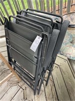 4 FOLDING OUTDOOR PATIO CHAIRS, BLACK