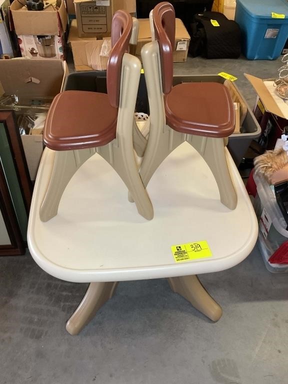 STEP 2 CHILDRENS TABLE AND 2 CHAIRS PLASTIC