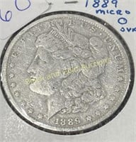1889-Micro-0 Silver Morgan Dollar