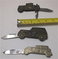 3 Vehicle Small Pocket Knives. All Show Age