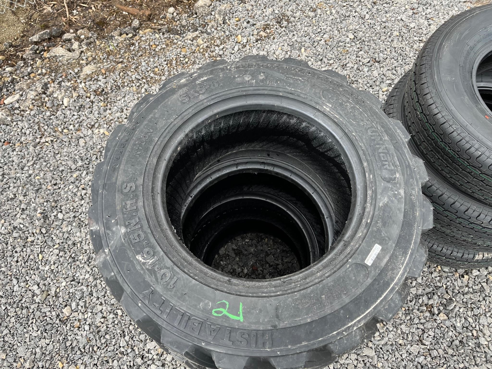 Quantity - 4 10-16.5 skid steer tires