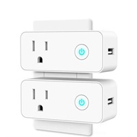 NEW $30 2PK Smart Plugs w/USB Ports