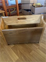 Handmade magazine rack made by homeowner solid