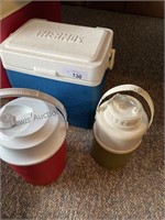 Small thermos cooler and two jugs