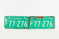 PAIR OF 1969 SASKATCHEWAN LICENSE PLATES