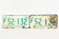 PAIR OF 1968 SASKATCHEWAN LICENSE PLATES