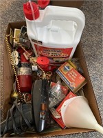 Miscellaneous items, glue gun, bug stop, matches,