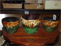 (3) Vintage Robinson Ransbottom Flower Pots