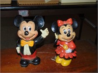 Vintage 1960's Mickey & Minnie standing Banks