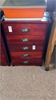 Wooden 5 drawer cabinet. No contents. 16 1/2 wide