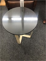 Granite top silver metal base table (heavy)