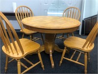 Pedestal table and 4 chairs