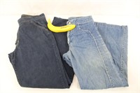 2 Pairs 1970s Denim Flare Jeans, Studs!