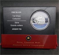 CANADIAN 2005 3 MASTED SHIP .9999 FINE SILVER COIN