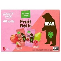 Bear Fruit Snack Rolls  Variety Pack  48 Rolls