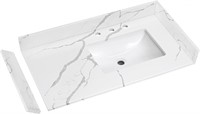 36x22 Quartz Vanity Top  Right Offset Sink