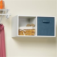 12x24x12in White Wood Look 2-Cube Organizer