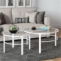Nested Coffee Tables  White  36 & 27 inch