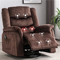 COMHOMA Recliner with Heat  360 Swivel (Brown)