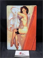 Pin Up Metal Sign