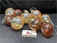 9 Glass Ornaments