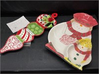 Two Christmas platters