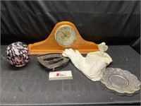 Mantle clock and misc decor