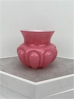 Vintage Pink Cased Glass Bulbous Vase