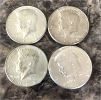 4 1965 Kennedy Half Dollars