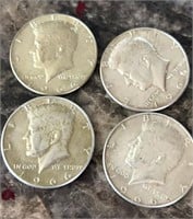 4 1966 Kennedy Half dollars