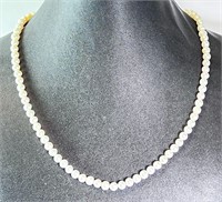 20" Sterling Pearl Necklace Signed (Stauer) 21 Gr
