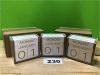Wood Block Calendars lot of 6